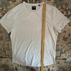 Cuts Clothing Mens Curve-Hem T-Shirt White PYCA Pro Crew Neck XL Gym Work Out