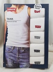 Levi’s 5 Pack Tank Tops XL White Premium Cotton, Tag-Free Levis SHIPS FREE!
