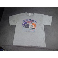 Vintage 2003 Motor City Bowl VII T-Shirt Mens XL Gray Northwestern Bowling Green