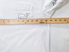 Vineyard Vines Hooded T Shirt Mens Size S White with Navy Whale Logo Pocket