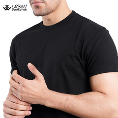 Pack of 12 Shirts | Black Crew Round Neck T-Shirt | Urban Connection | Small-6XL