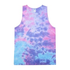 Multi-Color Tie Dye Tank Tops Sleeveless T-Shirts Adult Medium Colortone Cotton