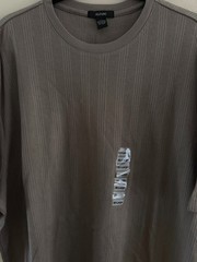 Alfani Men’s Short Sleeve Pullover Crew Neck Ribbed Top New Cinder XXL NWT