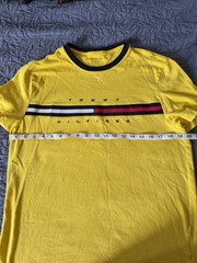 Yellow Tommy Hilfiger Cotton Signature Stripe T Shirt With Logo Stripes…