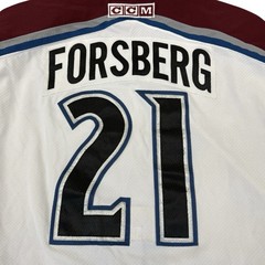 Vintage Colorado Avalanche Peter Foresberg Jersey NHL Hockey Fight Strap Sz 56