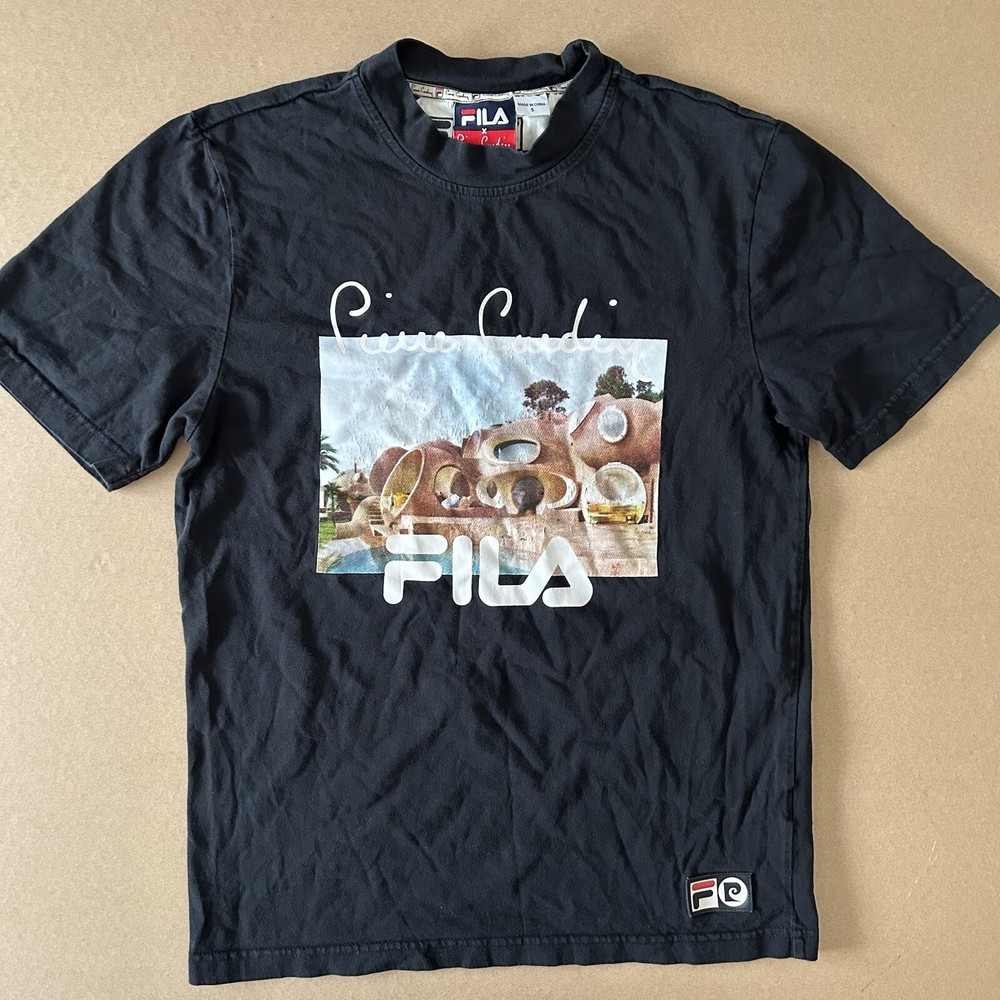 FILA X Pierre Cardin Urban Outfitters Photo Tee Mens Small Black Short Sleeve