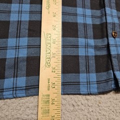 LL Bean Flannel Shirt Men’s 3XLT Blue Plaid Button Up Shirt #513682 Untucked Fit