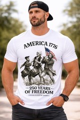 America 1776 Shirt Spirit of 76 Patriotic 250 Years Freedom 4th July T-shirt