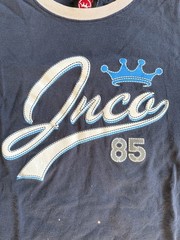 Vtg 90s JNCO Jeans Ringer Crown 85 Shirt Made in USA Skater Y2K XL 100% Cotton