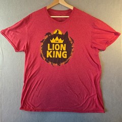 Disney The Lion King Graphic T-Shirt Men’s XL Red Simba Pride Rock