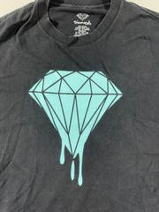 Y2K Diamond Supply Co. Black Tee with Turquoise Dripping Diamond Graphic