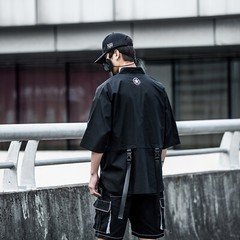 MFCT Men’s Japanese Kanji Streetwear Kimono Cardigan Loose Samurai T-Shirt