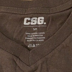 CSG Men’s Size Small Chocolate Cotton Short Sleeve V Neck Basic Tee NWT