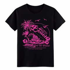 Retro Beach Vibe Palm Tree Graphic T-Shirt Unisex Tropical Travel Casual Tee