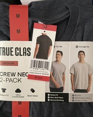 TRUE CLASSIC Mens Crew Neck Perfect Fit T-Shirt 2-Pack Size Medium NWT