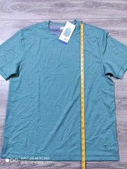 Lands End Shirt Adult Large Green 4-Way Stretch Classic Fit T-Shirt Tee Mens