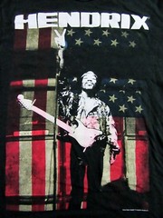 JIMI HENDRIX Peace Sign American Flag Psychedelic Rock Black T Shirt Size M