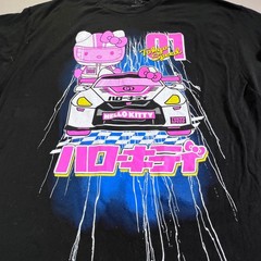 Hello Kitty Tokyo Speed Racing Graphic T-Shirt Black 2XL Sanrio JDM Style Tee