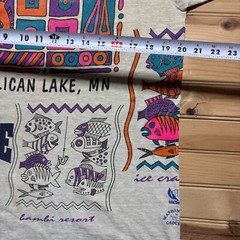 Vintage 90s USA Body Building Stock Pelican Lake Test Print AOP Shirt Size Large