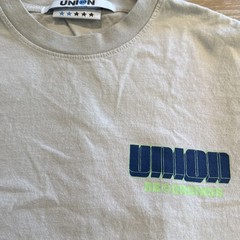 Union Los Angeles 30 Year Recordings T Shirt Size 2 Medium Vintage Light Bone