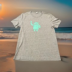 New GOOGLE Android Guy w Torch Shirt Adult Medium DroidConNYC 2017 Alphabet