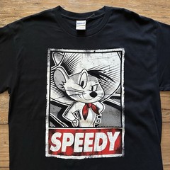 Speedy Gonzales Shirt Mens Large Black Looney Tunes Graphic Tee Gildan Y2K Style