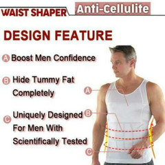 Men Body Slimming Vest Tummy Shaper Underwear Compression Waist Trainer Tank Top
