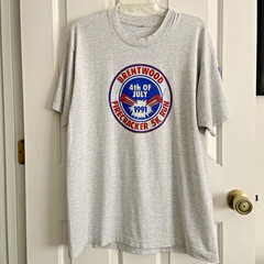 Vintage Single Stitch T Shirt USA 4th of July Firecracker 1991 Brentwood 5k Run