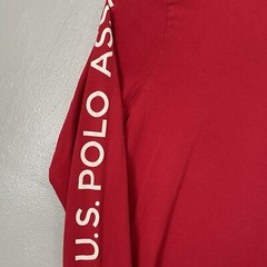 US Polo Assn Long Sleeve T Shirt Mens XL Red Logo USPA Crew Neck Big Letters