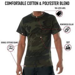 Men’s Midnight Woodland Camo T-Shirt – Stealth Ops Camouflage Short Sleeve Tee
