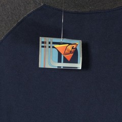 VTG 90s/Y2K NWT Guess Jeans Blue Yellow Long Sleeve Fleece Shirt Pullover XL