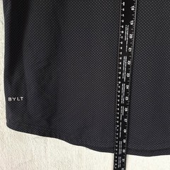 Bylt Shirt Mens Large Black Drop Cut Lux Short Sleeve Casual Polka Dot Stretch