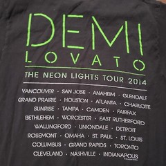 Demi Lovato 2014 Neon Lights Tour Graphic T Shirt Mens Size Large Black