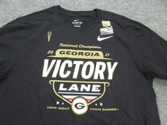 Georgia Bulldogs Shirt Mens Large Black Nike UGA 2021 National Champion Tee NEW