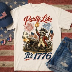 Party Like Its 1776 Shirt, Funny Raccoon Patriotic Tee, 250th Anniversar shirt