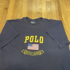 VTG 90s Polo Ralph Lauren T-Shirt Mens XL Blue Single Stitch USA Flag