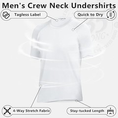 Wolverine Mens Undershirts Tagless Lightweight Soft T-Shirts – Medium-2 Pack