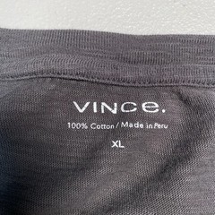 Vince Slub Cotton Henley XL Mens L/S Crew Neck Solid Taupe Minimalist Normcore