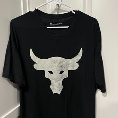 Under Armour Project Rock Shirt Mens XL Brahma Bull Graphic Tee 1326848 Cotton
