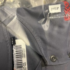 Tyndale FR Shirt Large Henley Blue Fire Resistant Work Button Long Sleeve Exxon