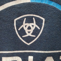 Ariat Mens Medium Blue Graphic T Shirt USA Logo Buckle Western Casual Tee