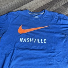Nike Mens Blue Nashville Graphic Logo Crew Neck Regular Fit T-Shirt Size M