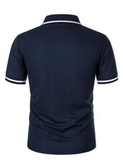 Camiseta Con Cuello Levantado Cremallera Para Hombre Camisa De Manga Corta Men