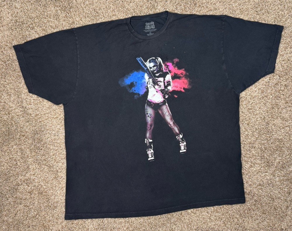 Harley Quinn Suicide Squad Shirt Men Sz 3XL XXL Black DC Comics Margot Robbie