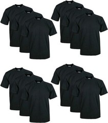 12 PACK PROCLUB PRO CLUB MENS HEAVYWEIGHT BLACK SHORT SLEEVE T SHIRTS COTTON TEE