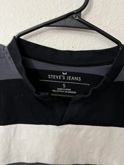 Steves Jeans Mens Size Small Black White Grey Shirt