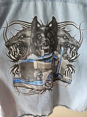 Wolf Semi Truck Jean Vest Sleveless Shirt