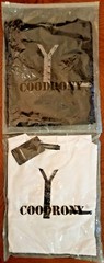 COODRONY Men Cotton T-shirt New Long Sleeve Henry Collar Black or White M-L Reg.