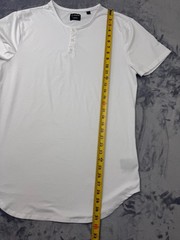 Cuts Clothing Elongated Henley T-Shirt Men’s XXl White