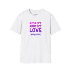 Unisex T-Shirt Respect, Protect Trans People LGBT – pink-purple